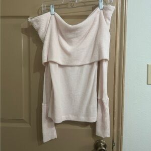 Off-Shoulder Pink Sweater